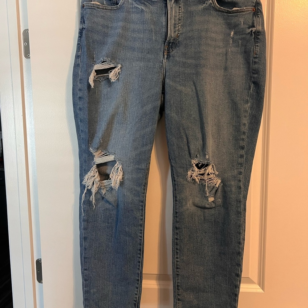 Old Navy Women's Distressed OG straight Jeans Ankle